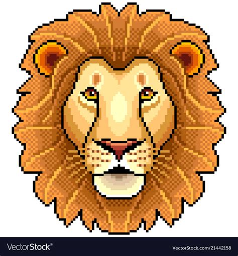 Pixel Art Lion Face