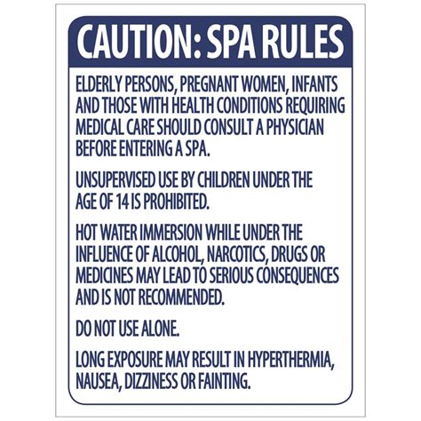 Sign Spa Rules 18 X 24