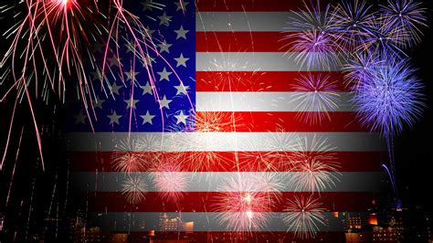 American Flag Fireworks Fireworks Background For 4th Of July