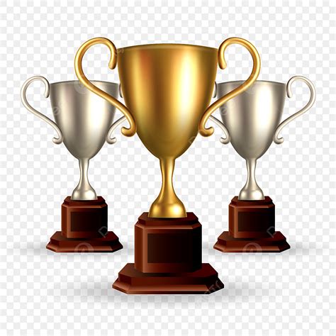 Realistic Trophy Vector Hd Images Gold And Silver Realistic Trophy