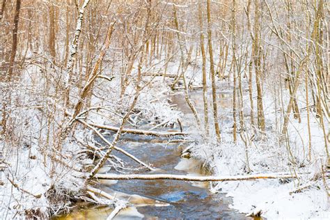 Small Winter River Stock Image Image Of Outdoor Small 53719621