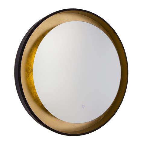 Reflections Round Oil Rubbed Bronze And Gold Leaf Vanity Mirror Am304