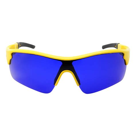 Grinderpunch Mens Sport Half Jacket Wrap Blue Lens Sunglasses