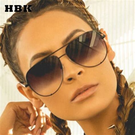 hbk pilot sunglasses oversized big frame vintage women men brand designer female male 2018 new