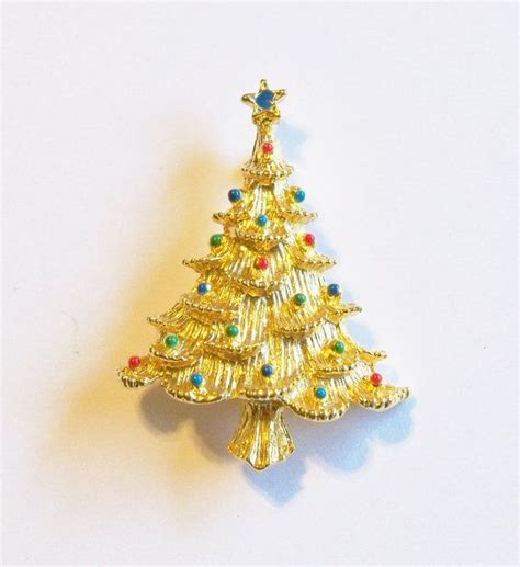 Vintage Christmas Tree Brooch Pin Signed Eisenberg Ice T Etsy