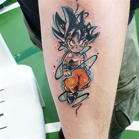 These tattoos have the standard character of the dragon ball with its hair standing on end, eyes wide with amazement and a pose that suggests that it's forever ready for action. Best Goku Tattoo Designs Top 10 Dragon Ball Z Tattoos