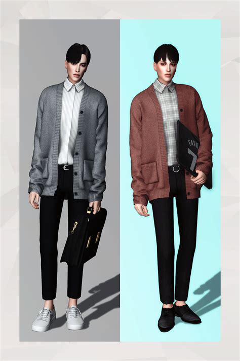 Sims 4 Cc Custom Content Male Clothing Cardigan With