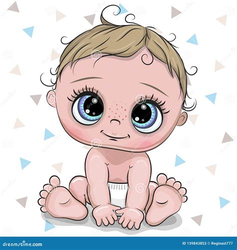 Cartoon Baby Boy Isolated On A White Background Stock Vector
