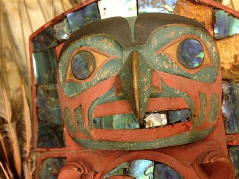 Tlingit Headress Wood Carved Frontlet Of A Hawklike Supernatural Being