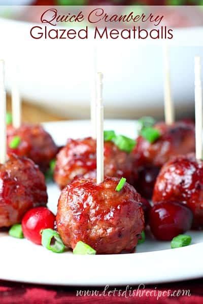 Quick Cranberry Glazed Meatballs Let S Dish Recipes