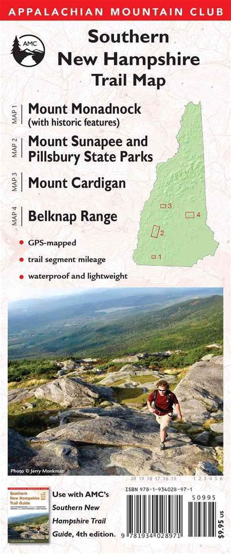 Southern New Hampshire Trail Map Mount Monadnock With Historic