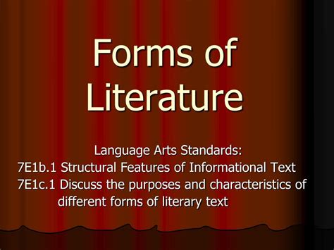 Ppt Forms Of Literature Powerpoint Presentation Free Download Id