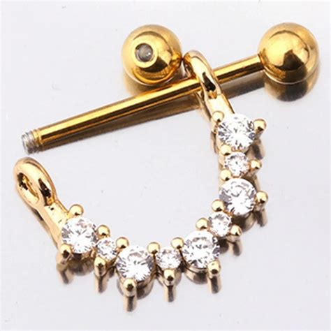 Fashion Stainless Steel Gold Silver Colors U Shaped Oval Water Drop Sexy Nipple Piercing Women