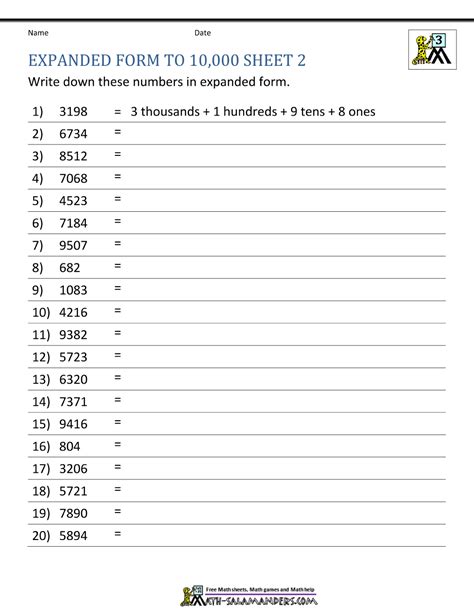 Writing Decimals In Expanded Form Worksheet