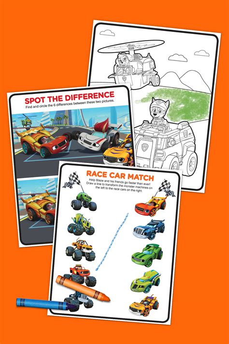 Coloring books coloring for kids monster truck coloring pages blaze the monster machine easy drawings airbrush designs paw patrol coloring blaze and the monster machines cake. The Fast and the Furriest Activity Pack | Nickelodeon Parents