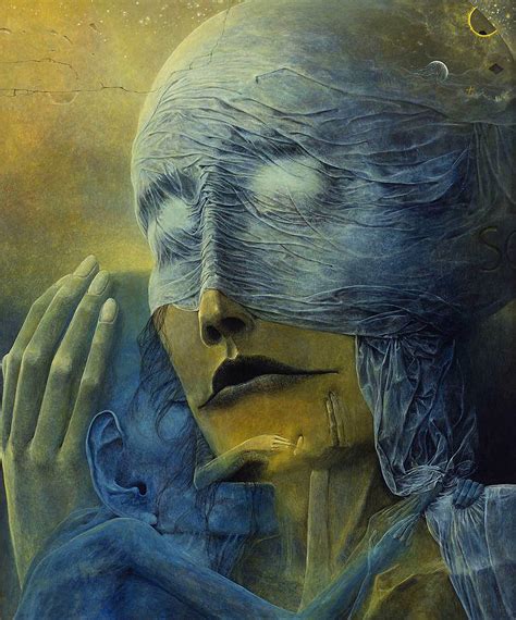 Untitled A Mother And Her Son Painting By Zdzislaw Beksinski Pixels