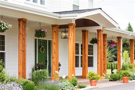 We Turned The Plain White Front Porch Pillars Into Cedar Pillars And