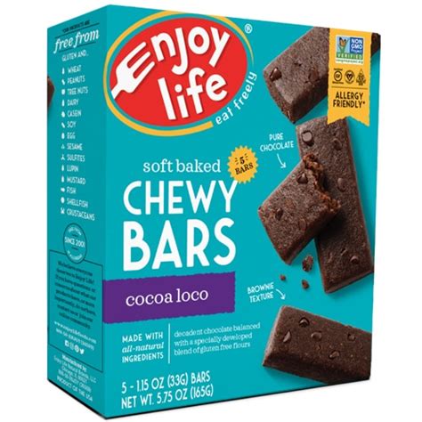 Enjoy Life Soft Baked Chewy Bars Gluten Free Cocoa Loco 5 Bars