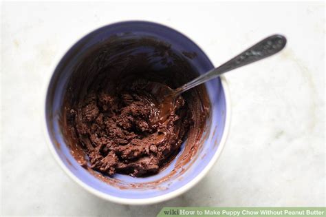 A recipe for chocolate peanut butter protein puppy chow with a vanilla or chocolate high protein stevia powdered sugar alternative coating. How to Make Puppy Chow Without Peanut Butter: 7 Steps