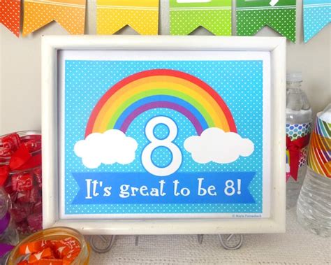 Great To Be 8 Rainbow Welcome Sign Printable Lds Boy Or Girl