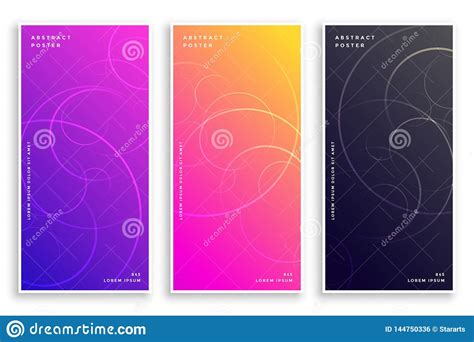 Modern Vibrant Elegant Banners Set Stock Vector Illustration Of Empty