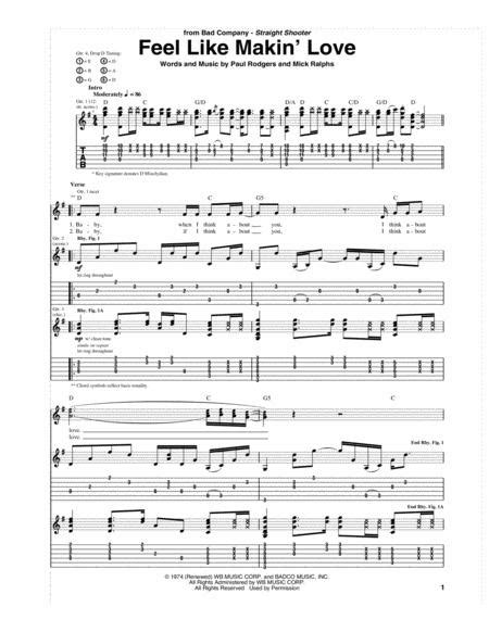 Feel Like Makin Love By Bad Company Digital Sheet Music For Guitar