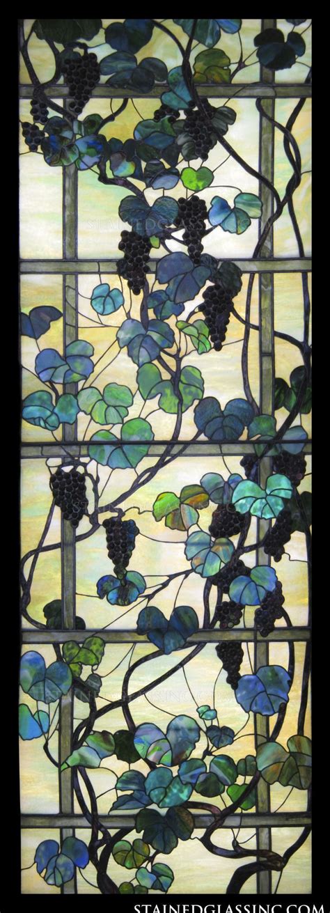 Grapevines And Trellis Stained Glass Window Tiffany Stained Glass