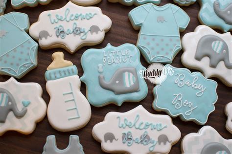 baby-shower-cookies,-baby-shower-ideas,-baby,-baby-shower,-blue,-baby-elephant-cookies,-baby