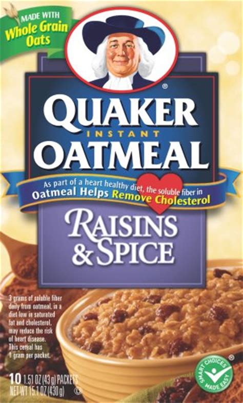 Breakfast Foods Quaker Instant Oatmeal Raisin And Spice 10 Count Boxes