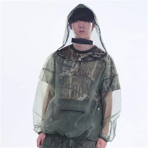 Men Net Clothing Mosquitoes Suit Thin Hooded Jacket Wild Night Insect