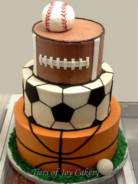 Sports Balls Cake With Baseball Football Soccer Ball Basketball And Golf Ball Baseball