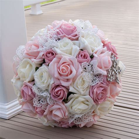 With Exclusive Discounts Crystal Lace Rose Bridesmaid Wedding Bouquet