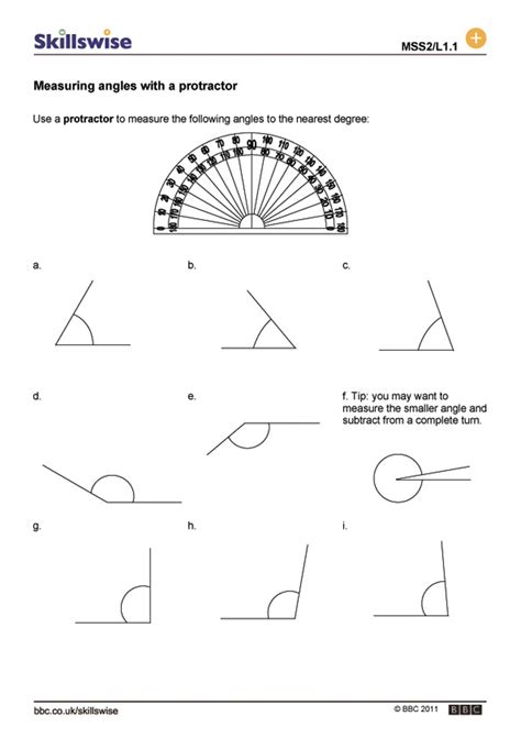 Measuring Angles Using A Protractor Worksheets