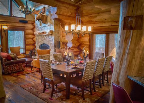 2013 Parade Home Moose Ridge Cabin Log Home Rustic Dining Room Denver By Mountain Log