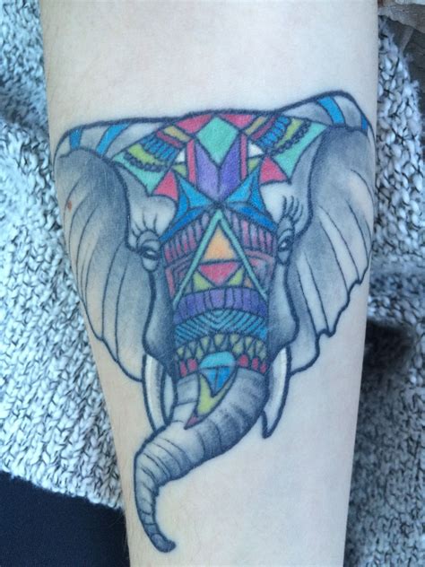 My Geometric Elephant Done At Honor Bound Tattoos Calgary By Artist