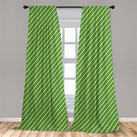 Geometric Curtains 2 Panels Set Traditional Irish Striped Pattern