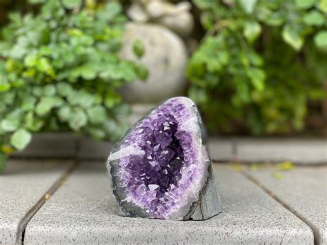 Amethyst Geode With Agate Formations Home Decor Crystal Geode Etsy
