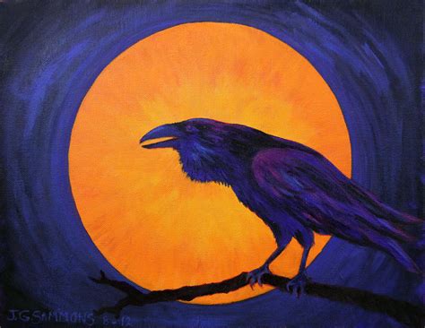 Raven Moon Painting By Janet Greer Sammons Fine Art America