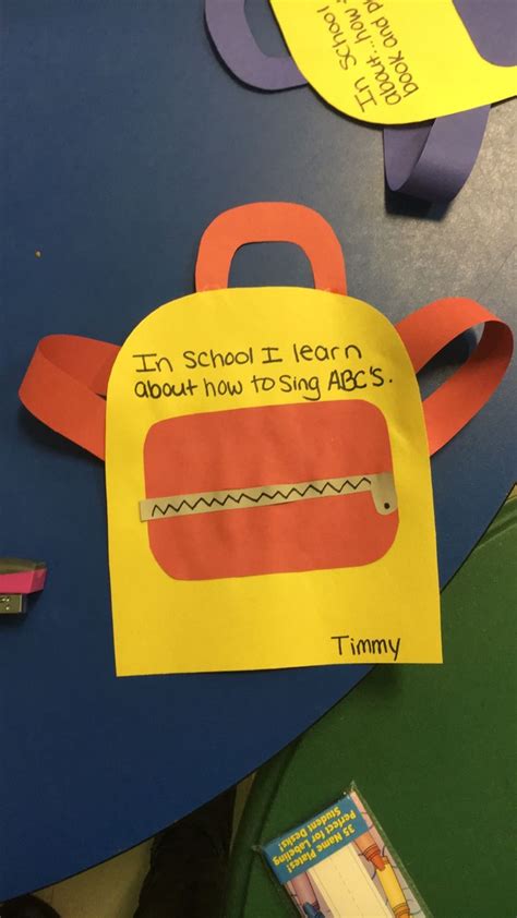 First Day Of School Craft Back To School Art Activity Nursery School