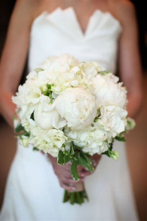 Beautiful White Peony And Hydrangea Bouquet Peony