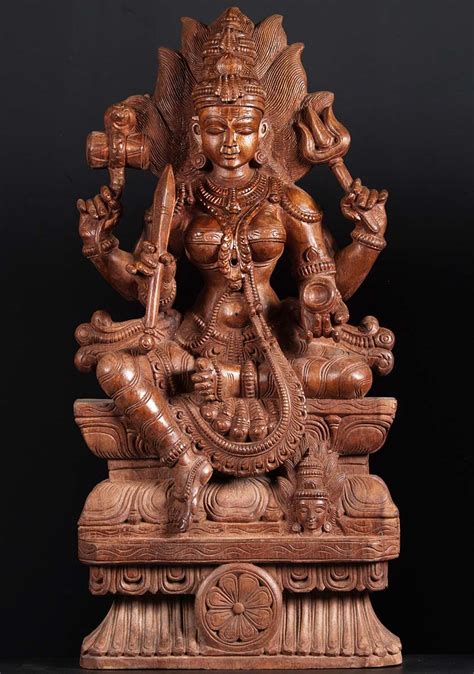 Sold Wood Shakti Mariamman Statue 36 76w2e Hindu Gods And Buddha Statues
