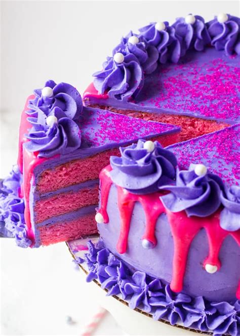 Pink Velvet Cake With Purple Vanilla Buttercream Tornadough Alli