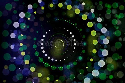 Colorful Circles Of Different Sizes On A Black Background Stock