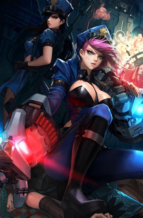 Officer Caitlyn Officer Vi And Jynx League Of Legends Artwork By Cherrylich Ilustraciones Sumo
