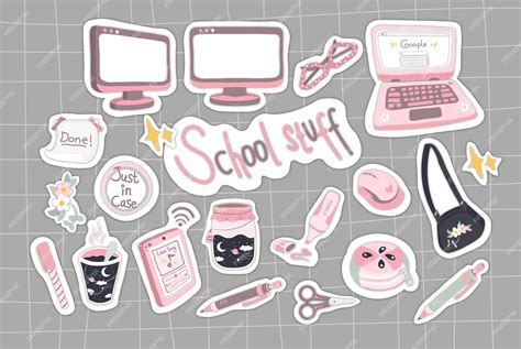 Premium Vector Aesthetic School Stuff Sticker