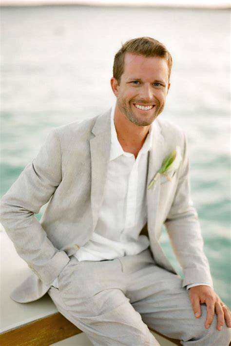 2018 Latest Men Suit Designs Beige Linen Suit Jacket Beach Wedding Suit