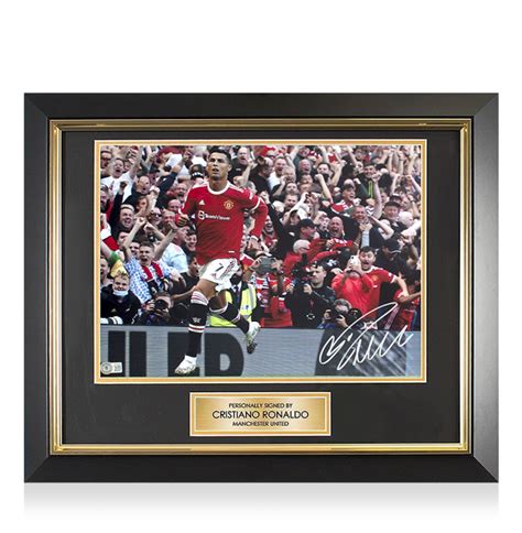 Cristiano Ronaldo Signed And Framed Manchester United Photo Fans