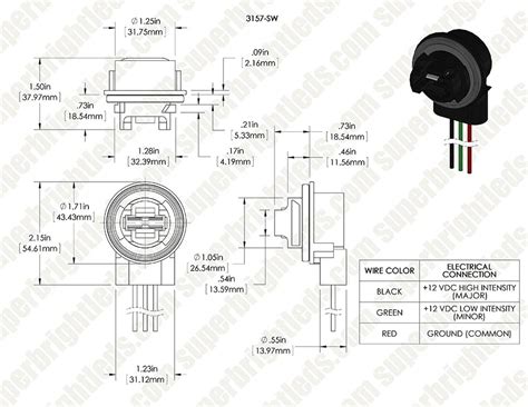 Light bulb socket wiring diagram. 3156/3157 Wedge Base Sockets - Wired | Super Bright LEDs