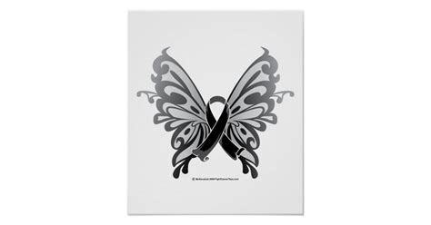An alternate color for skin cancer in children is orange. Skin Cancer Butterfly Ribbon Poster | Zazzle.com