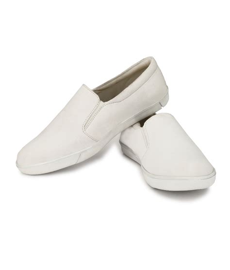 Buy Lzee Mens White Canvas Shoes Online ₹499 From Shopclues